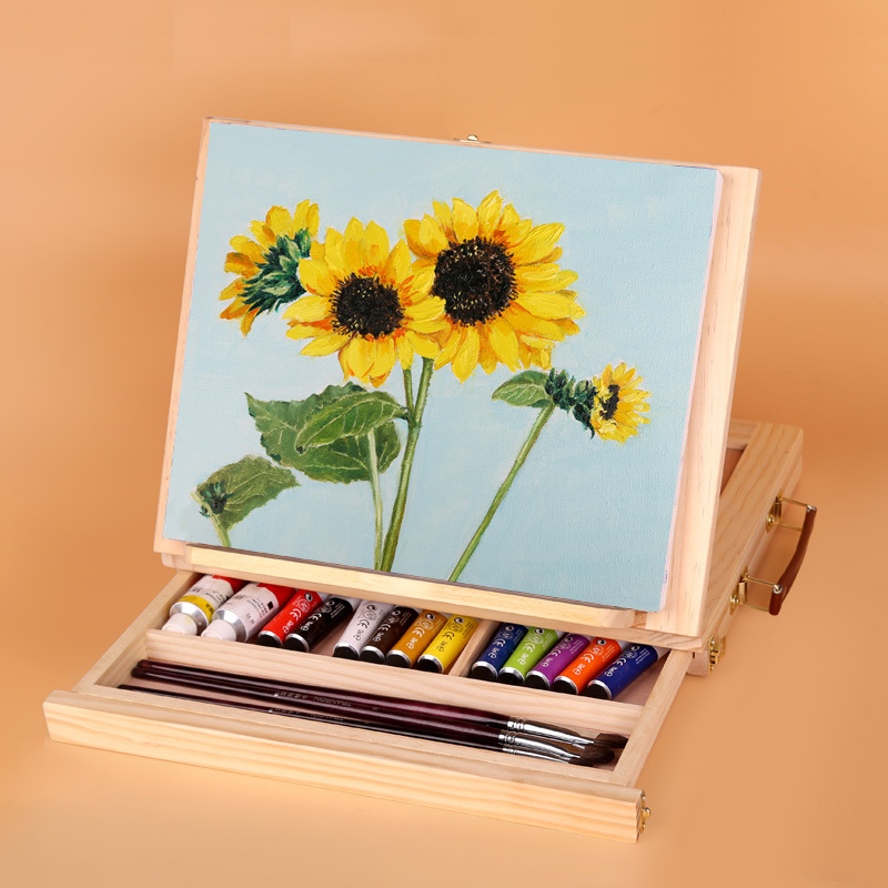 Wood Desk Top Easel Box