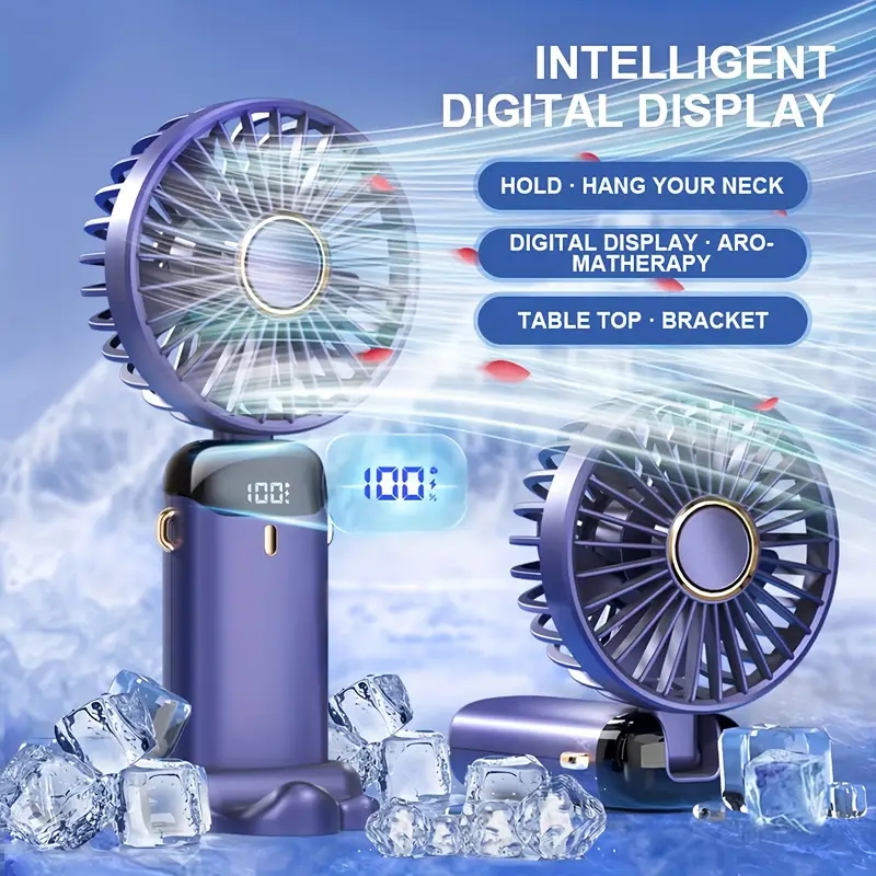 Portable Digital Display Handheld USB Fan