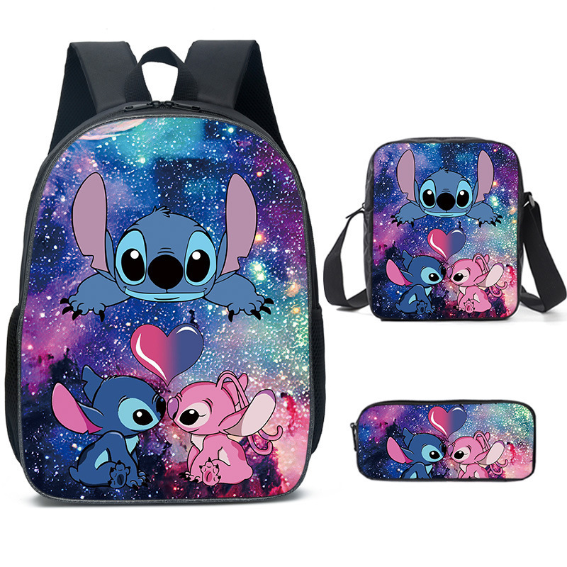 3 Pieces Kids Stitch Inspired Backpack Set