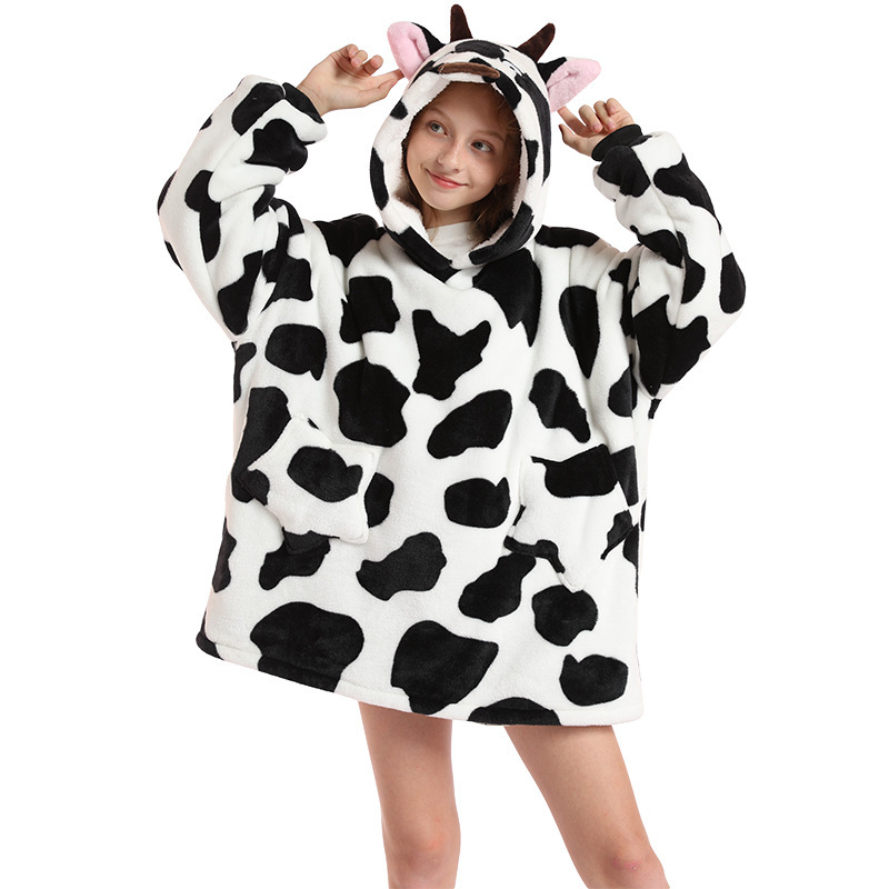 Oversized Cozy Hoodie Blanket For Kids with Pocket 4-12YR