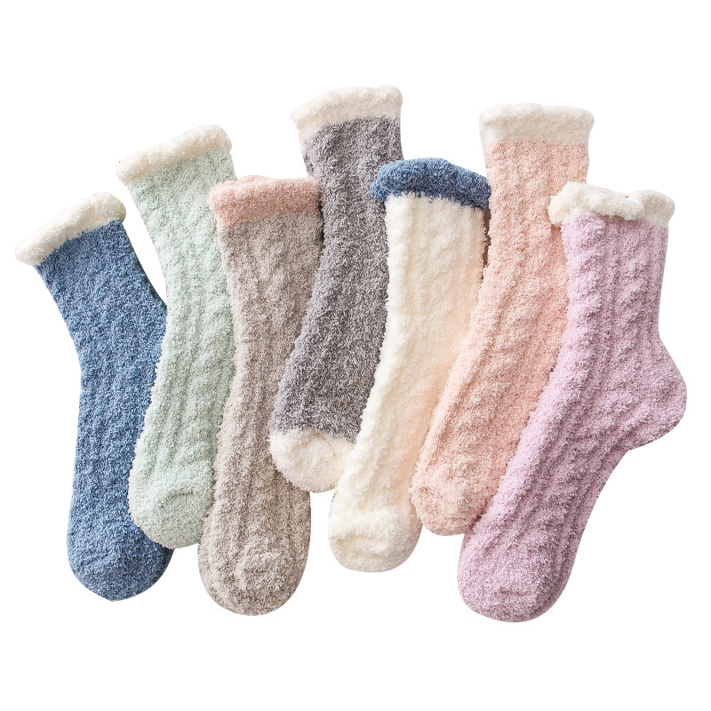 5 Pairs Fuzzy Socks for Women, Warm Soft Fluffy Socks Thick Cozy Plush Sock Winter Christmas Socks for Women