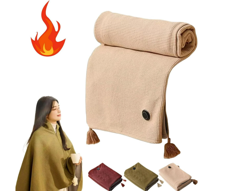 Woman's USB Electric Heated Blanket Shawl with 3 Heating Levels