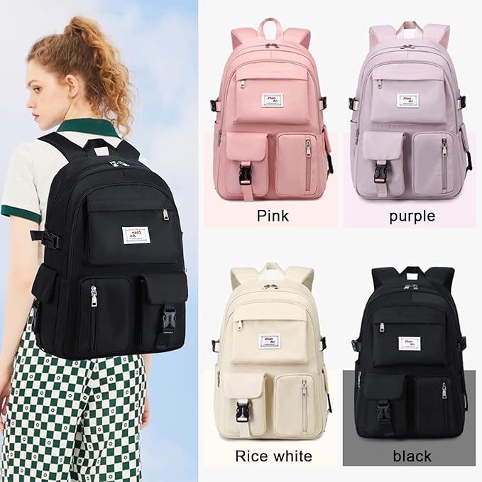 School Backpack for Girls Cute Bookbag for School Teens, Waterproof Travel Backpack for High Middle School