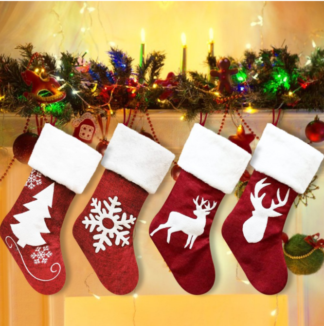 1/4 Piece Extra Large Size Christmas Stocking Gift Bag