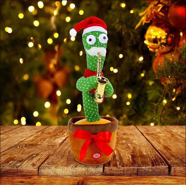 Christmas Singing Dancing Glowing Cactus Mimicking Toy