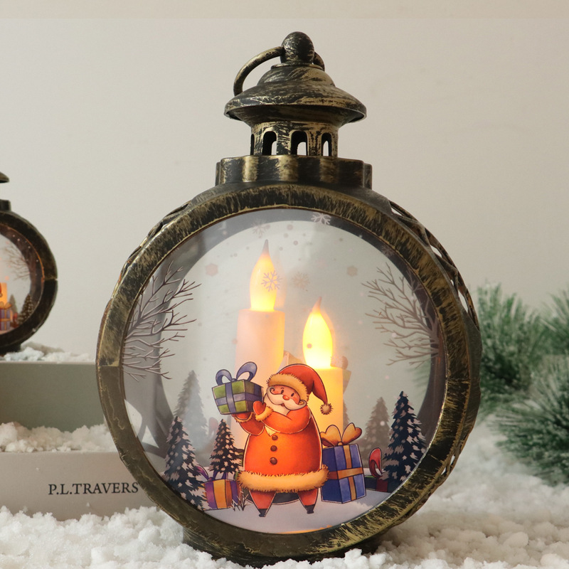 Christmas Lanterns Decorations Christmas Tree Home Decoration Lamp Simulated Large Lantern Flame Christmas Decorations Indoor