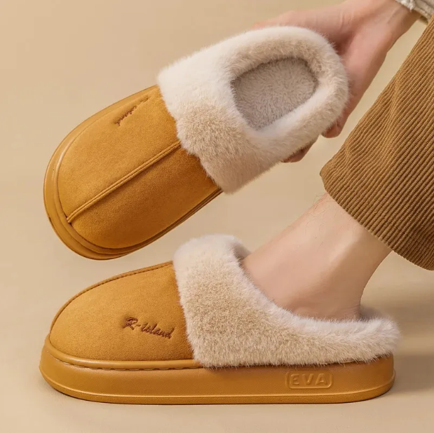 Winter Cozy Warm Fluffy Slippers Non-slip Indoor Slippers