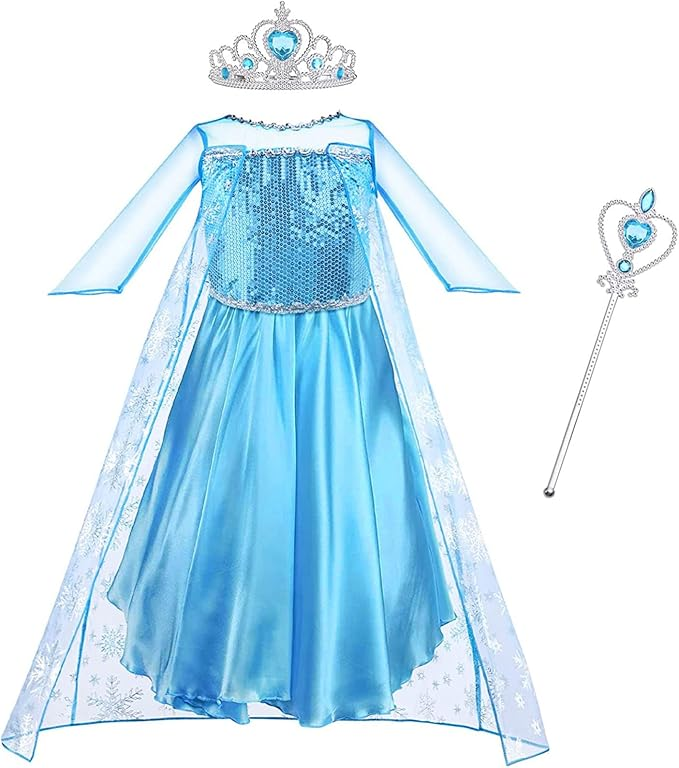 Princess Dress Up Costume with Crown Wand