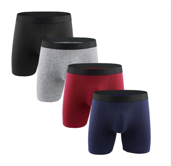 Mens Underwear Short Underpants Cotton Large Size Plumpishty Short Boxer Underpants Extra Long Sport Solid Color