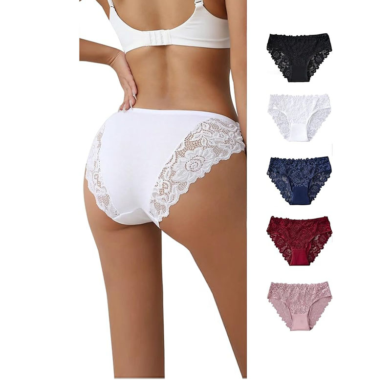 5-Pack Sexy Lace Soft Breathe Panties For Women