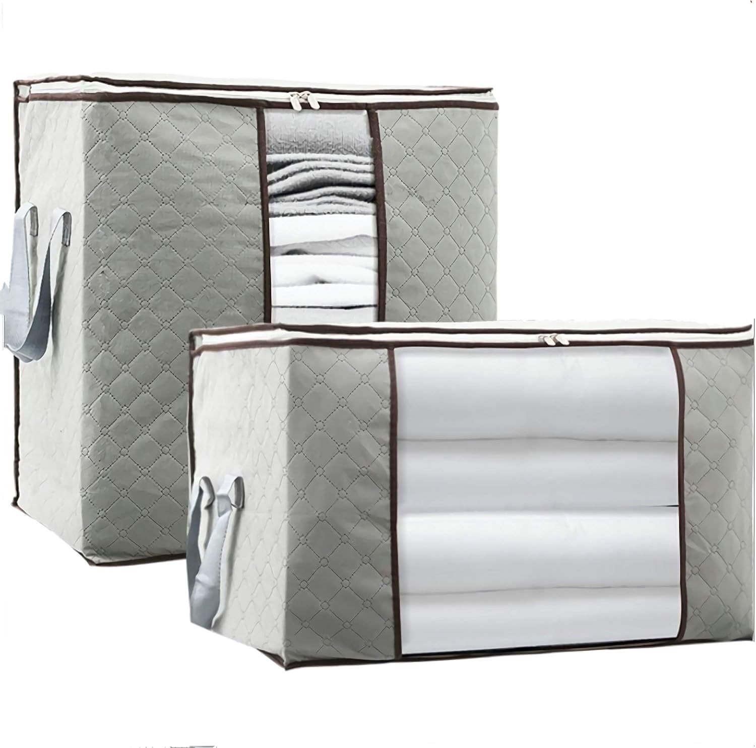2 PC Storage Bag Large Multipurpose Bedding Organizer Blanket Storage