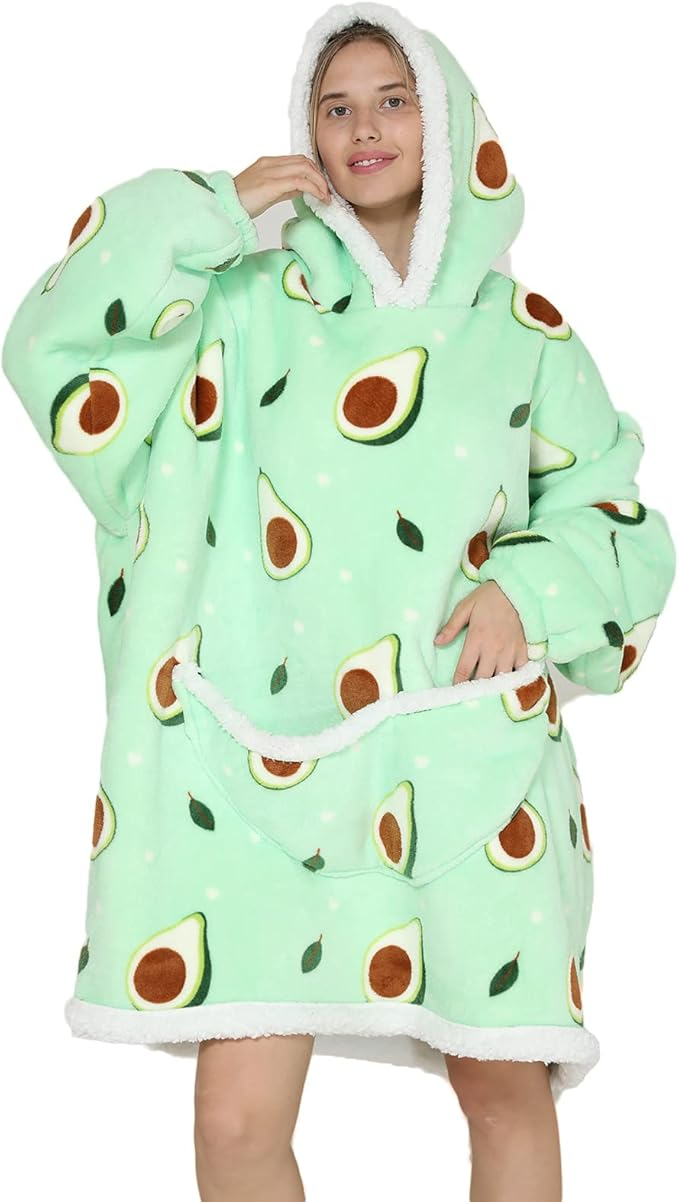 Unisex Oversized Wearable Avocado Blanket Hoodie 