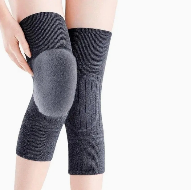 1 Pair Thickened Warm Knee Pads - Soft Comfortable Winter Knee Support, Unisex Design for Men & Women