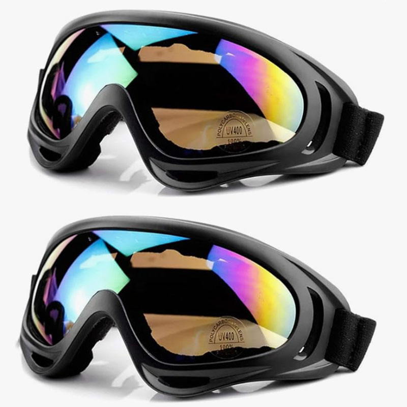 2-Pack Unisex UV Protection Anti-Fog Skiing Goggles 