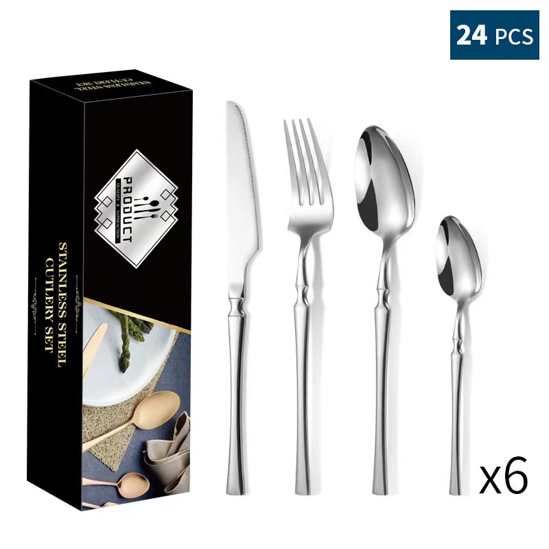 24-Piece Essential Stainless Steel Silverware Cutlery Set