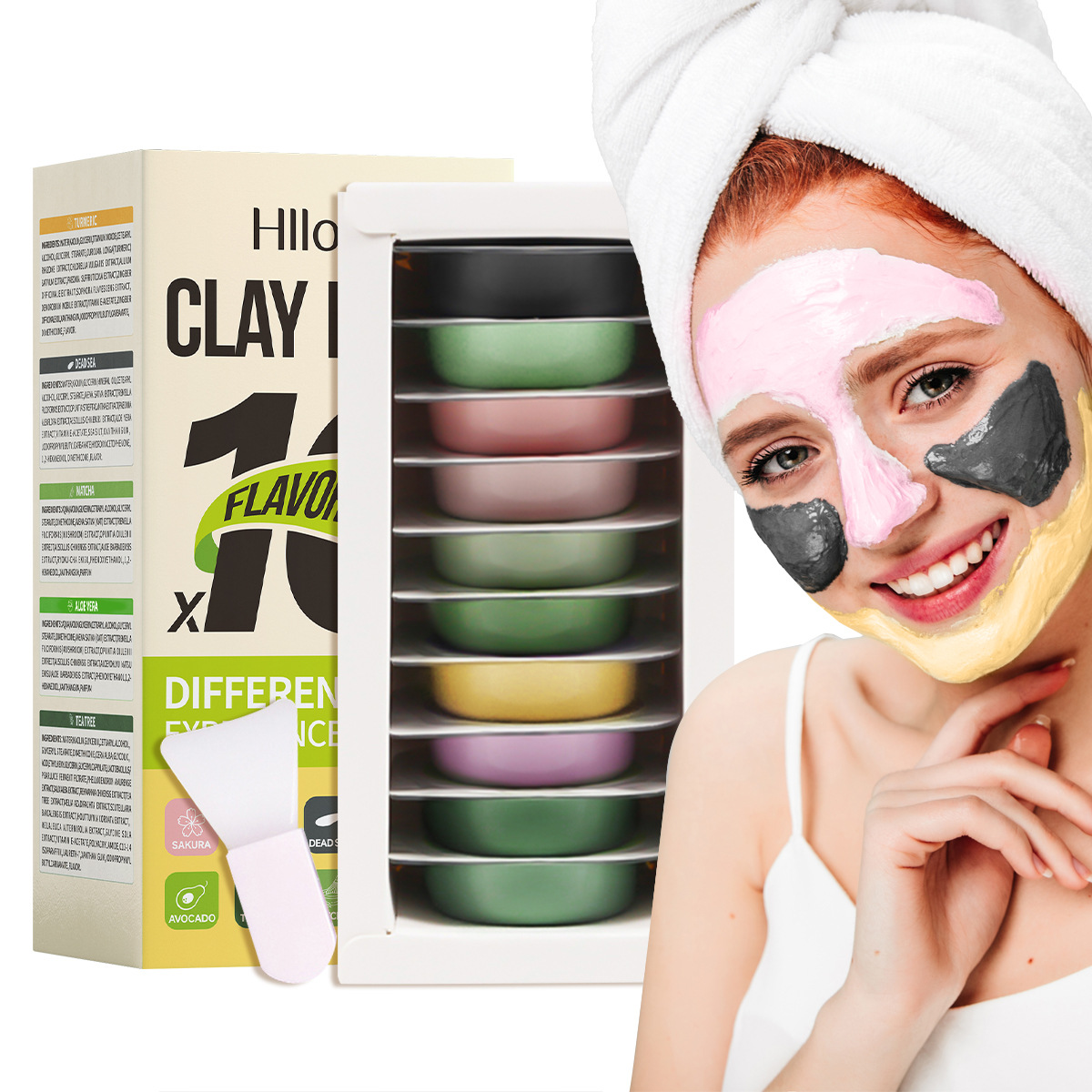 10 Pods Mixed Color  Clay Facial Mask Set