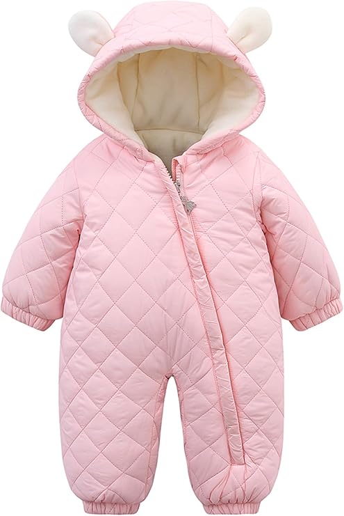 Toddler Baby Winter Warm Windproof Hooded Jumpsuit 