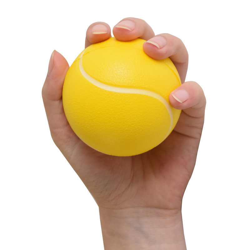 Hand Exercise Stress Relief Ball, Yellow Tennis Ball, Soft Squeeze Ball for Resistance Training, Anxiety Relief for Teens & Adults