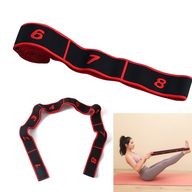 Elastic 8/10/12 Grid Band Fitness Tension Belt Yoga Stretching Belt Yoga Pilates Dance Stretching Band