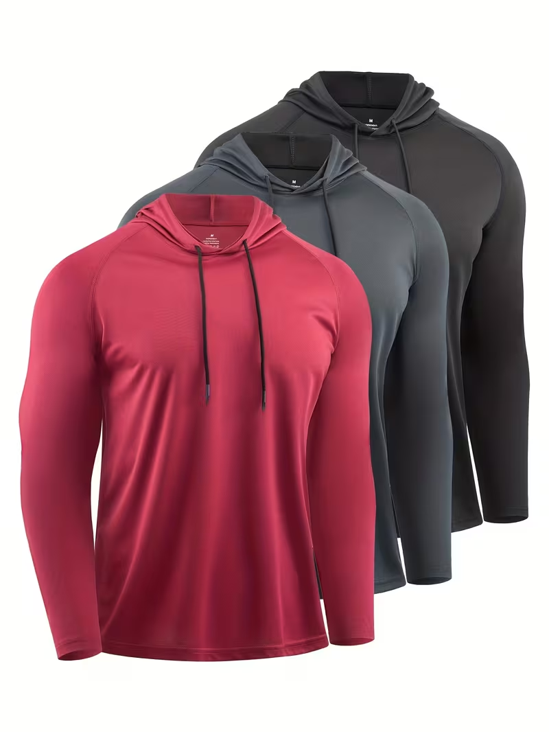 Men's Sport Workout Long Sleeve Hooded Sweatshirts