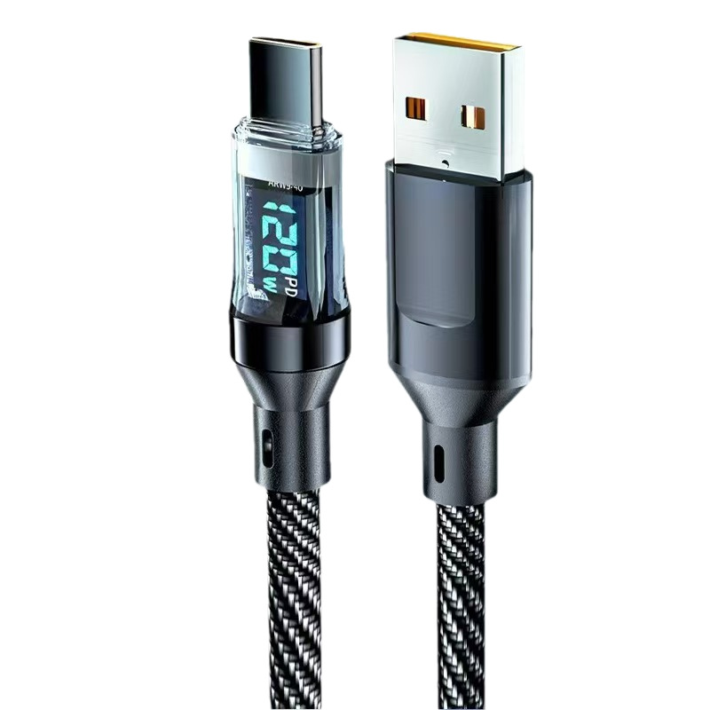 2PCS 120W Type-C Fast Charging Cable with LED Display