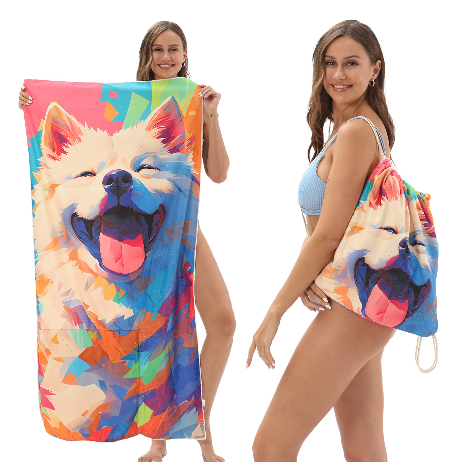 2-in-1 Foldable Beach Towel Backpack