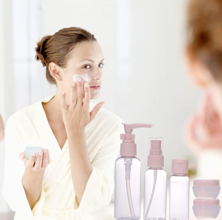 8 Pieces Travel Refillable Bottles Set With Storage Bags