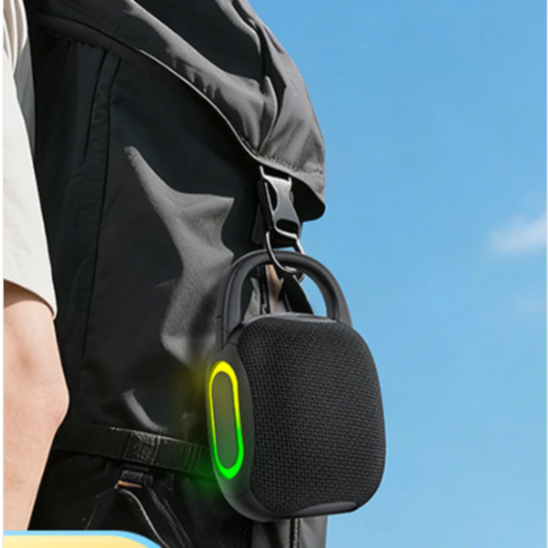 Glowing Beats Portable RGB Mini Speaker with Built in Hook 