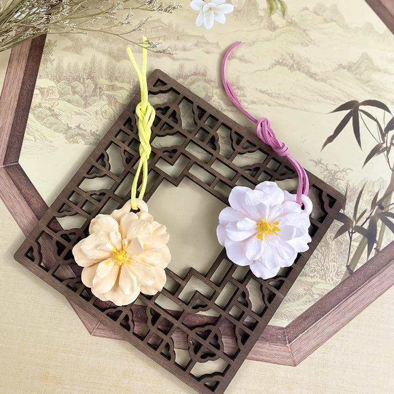 Unscented flower plaster ceramic custom design hanging stone for home decoration